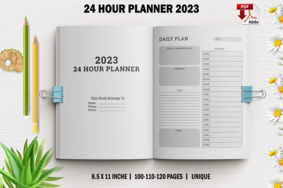 24 Hour Planner 2023 for KDP Interiors