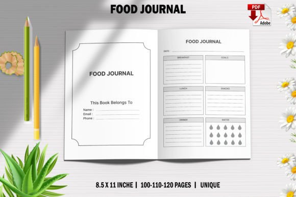 High-Quality Food Journal for KDP Interiors