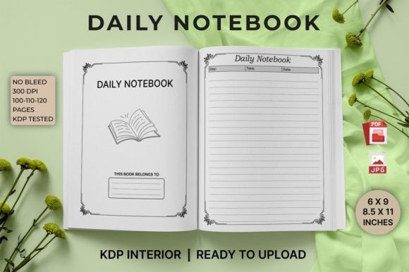 Stylish Daily Notebook for KDP Interiors
