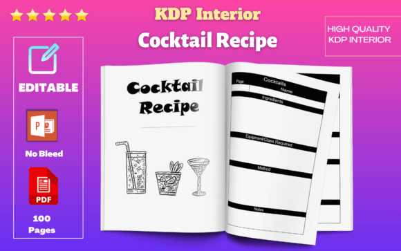 Unlock Your Creativity with Cocktail Recipe Journal KDP Interiors